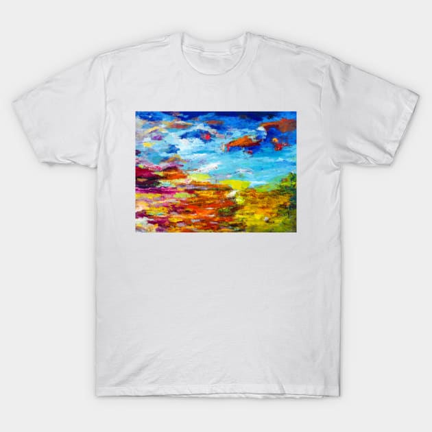 SUNSHINE, Morning,Abstract Landscape T-Shirt by tanyazevallos